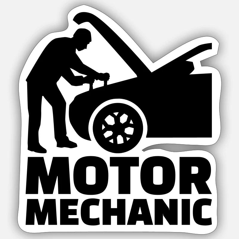 Mechaniker - Sticker Größe S (10 x 10 cm) - Mattweiß