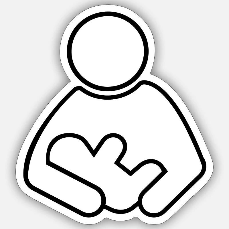 breastfeeding - Sticker size S (10 x 10 cm) - white matte