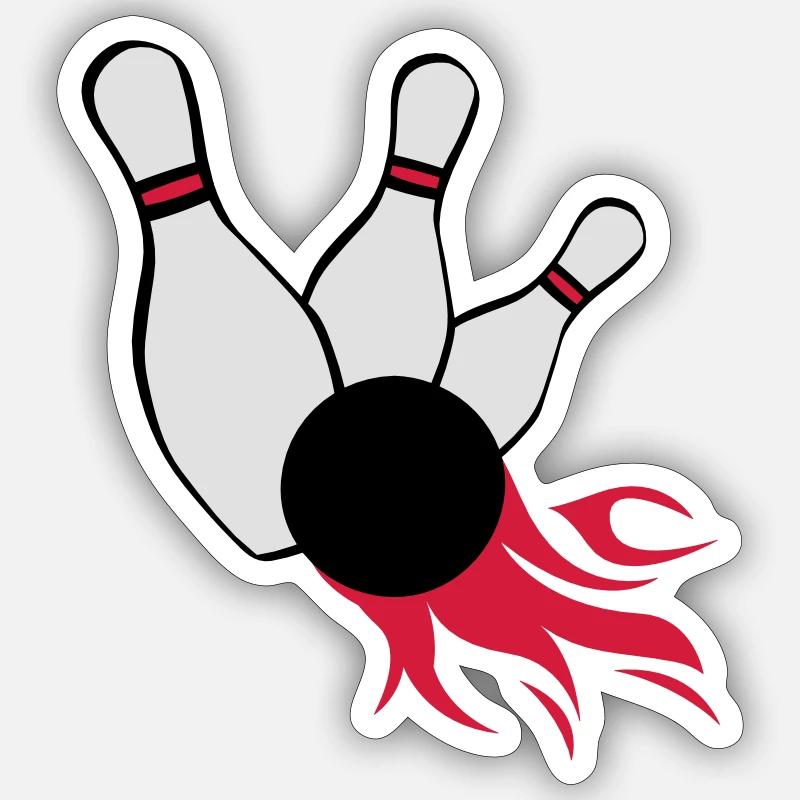 kegeln bowling - Sticker Größe S (10 x 10 cm) - Mattweiß