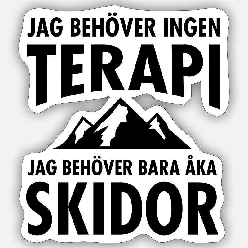 Terapi Skidor - Sticker size S (10 x 10 cm) - white matte