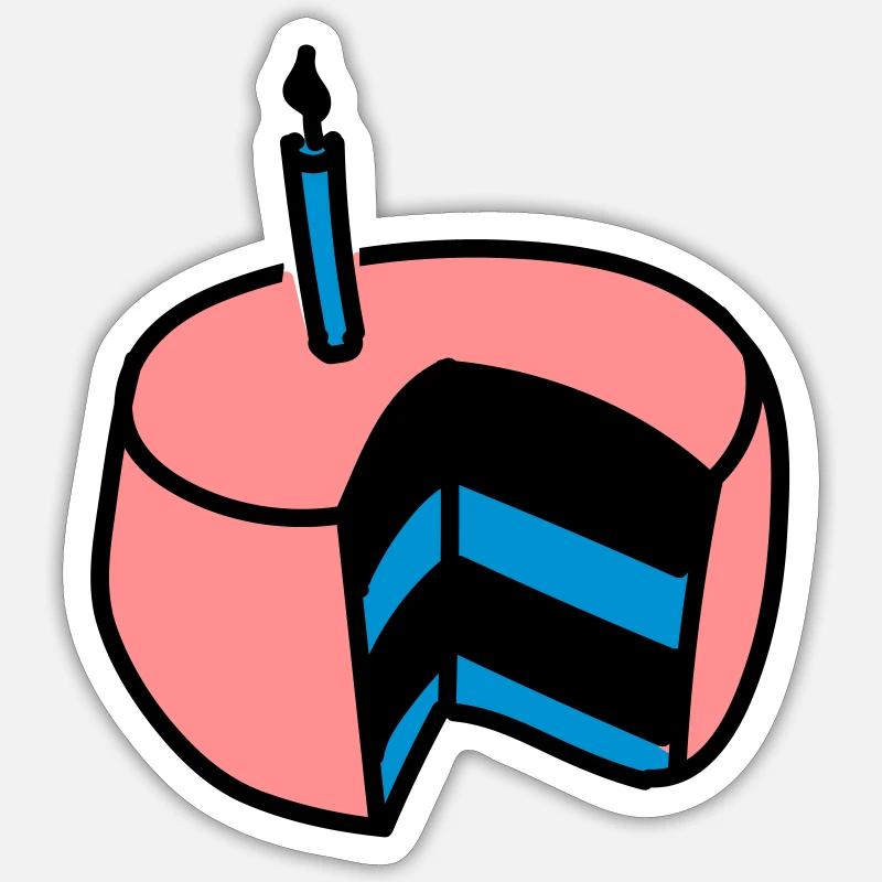 cake - Sticker size S (10 x 10 cm) - white matte