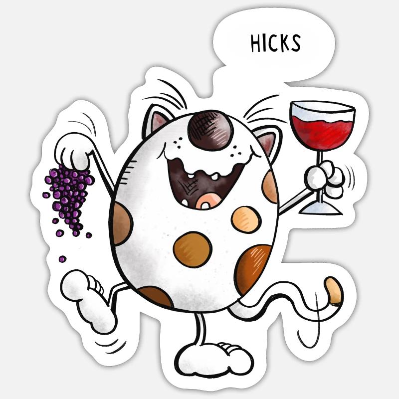 Mignon chat comique - Sticker taille S (10 x 10 cm) - blanc mat