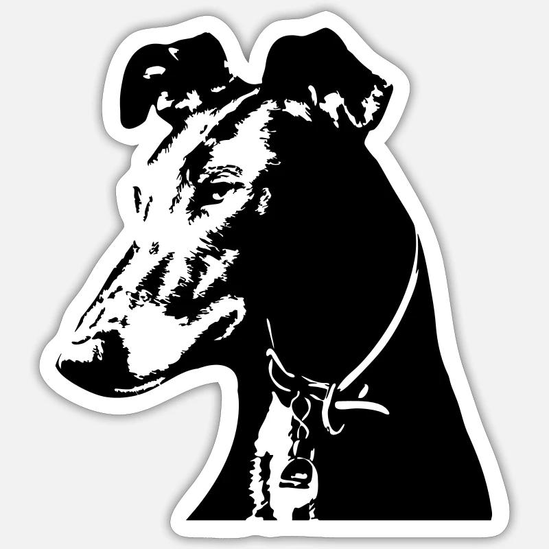 Galgo head - Sticker size S (10 x 10 cm) - white matte