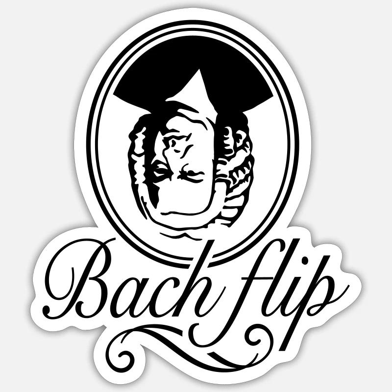 Bach Flip - Sticker Größe S (10 x 10 cm) - Mattweiß