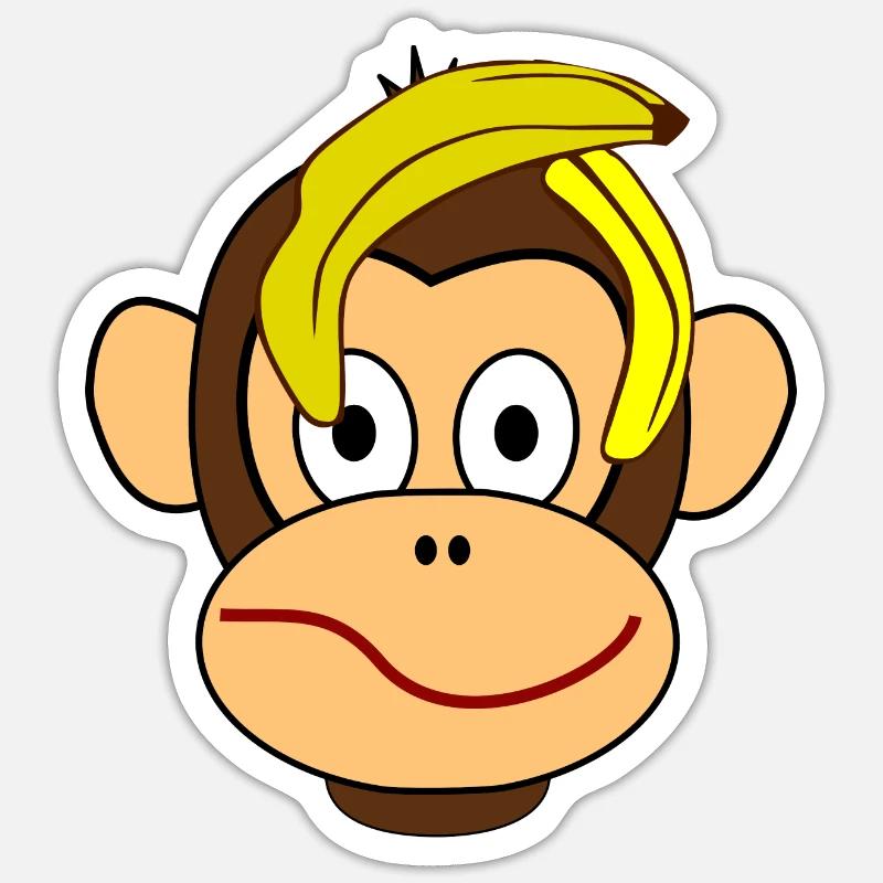 Affe mit Bananenschale - Sticker taille S (10 x 10 cm) - blanc mat