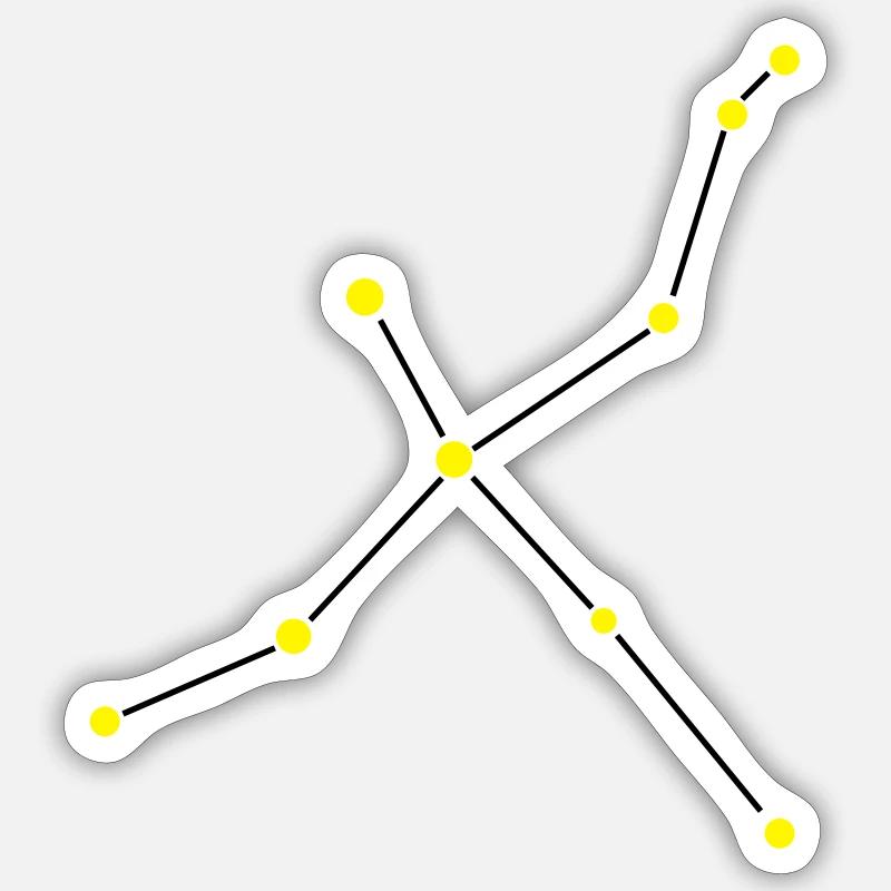 Star Constellation Cygnus - Sticker taille S (10 x 10 cm) - blanc mat