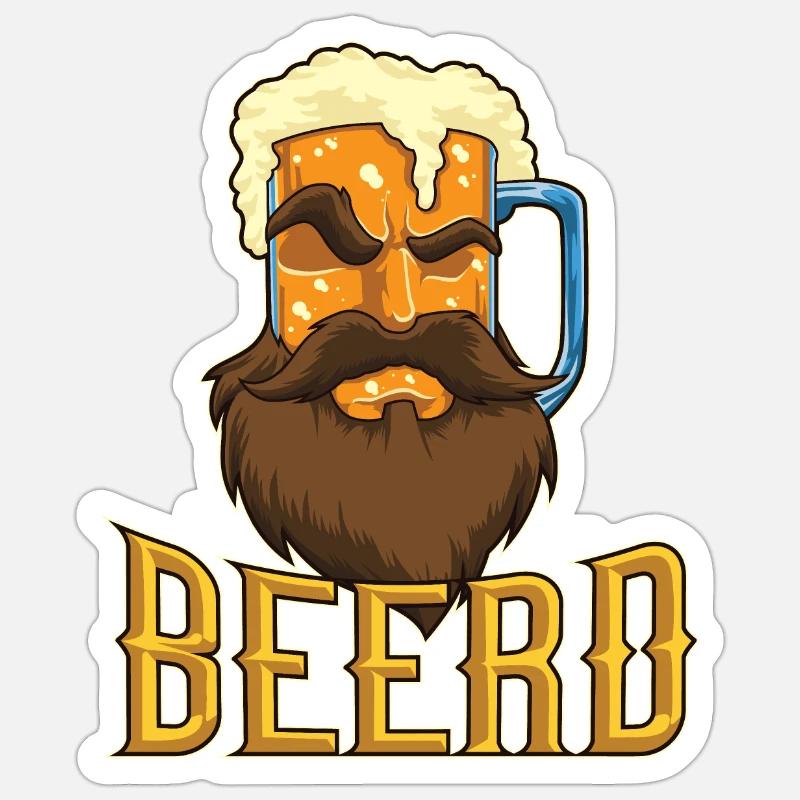 Bart Krug - Beerd - Biertrinker Sticker Größe S (10 x 10 cm)