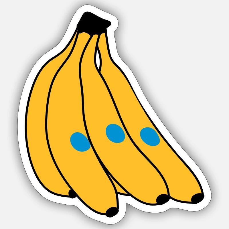 Banane - Sticker taille S (10 x 10 cm) - blanc mat
