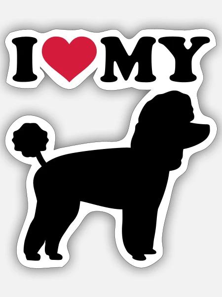 Toy Poedel - Sticker størrelse S (10 x 10 cm) - mat hvid