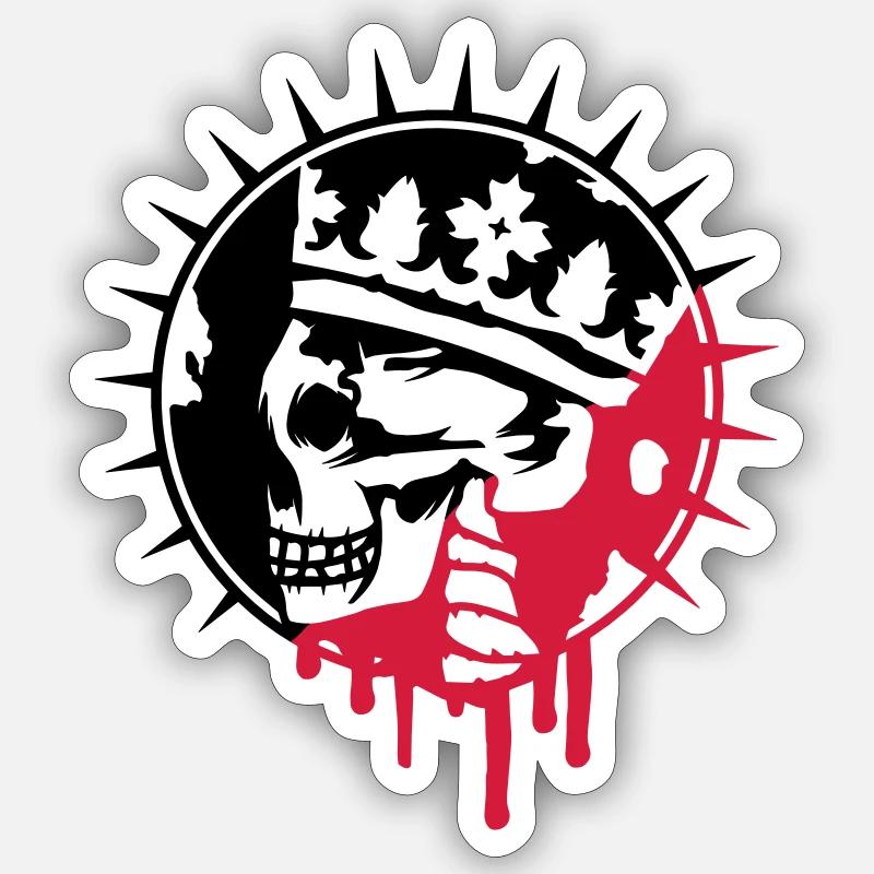Totenschädel mit Krone Graffiti Patch Sticker Größe S (10 x 10 cm)