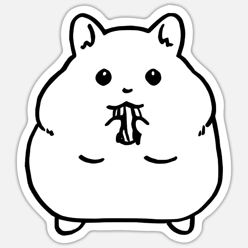 Hamster - Sticker Größe S (10 x 10 cm) - Mattweiß