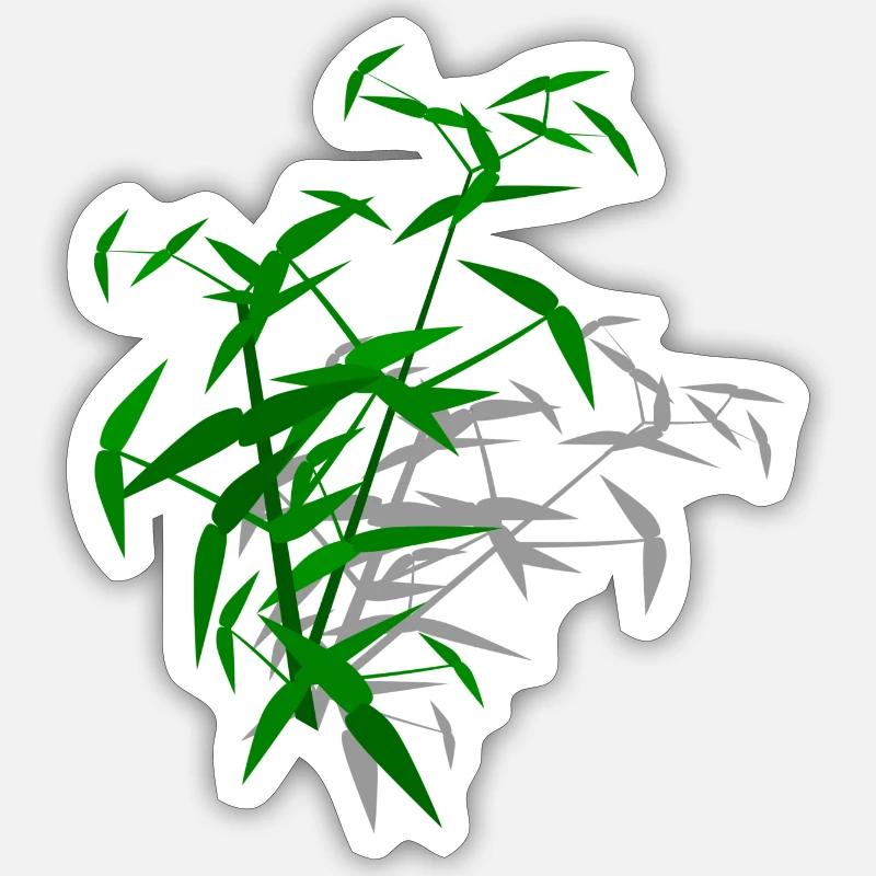 Bamboo with shadow Sticker size S (10 x 10 cm)