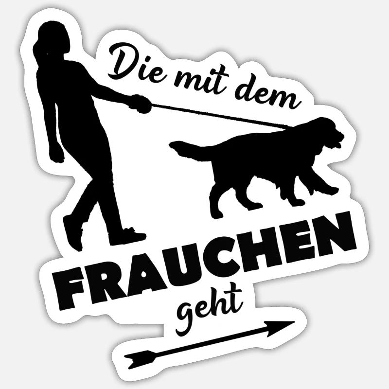 Le propriétaire du chien devient drôle avec un chien Sticker taille S (10 x 10 cm)