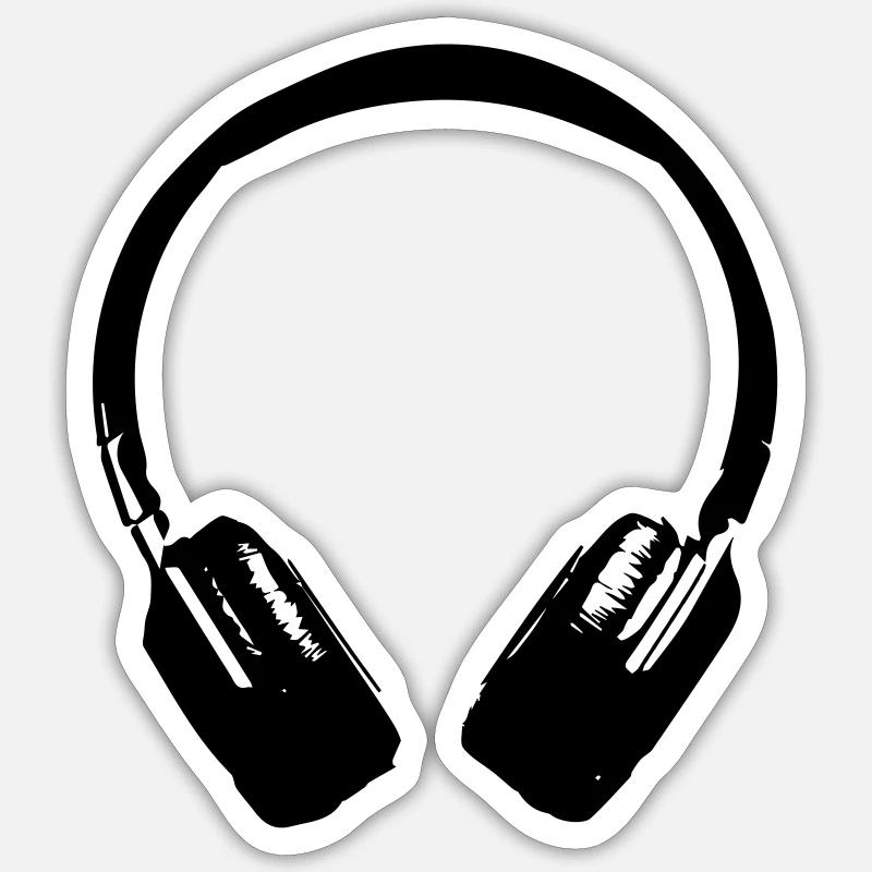 casque son Sticker taille S (10 x 10 cm)