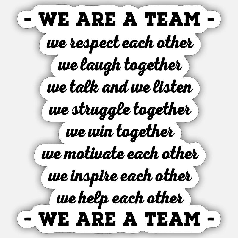 team - Sticker size S (10 x 10 cm) - white matte