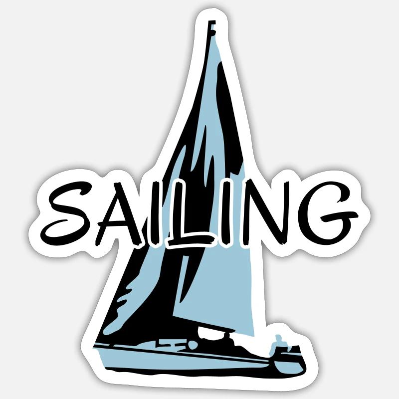 Sailing, sailboat - Sticker size S (10 x 10 cm) - white matte