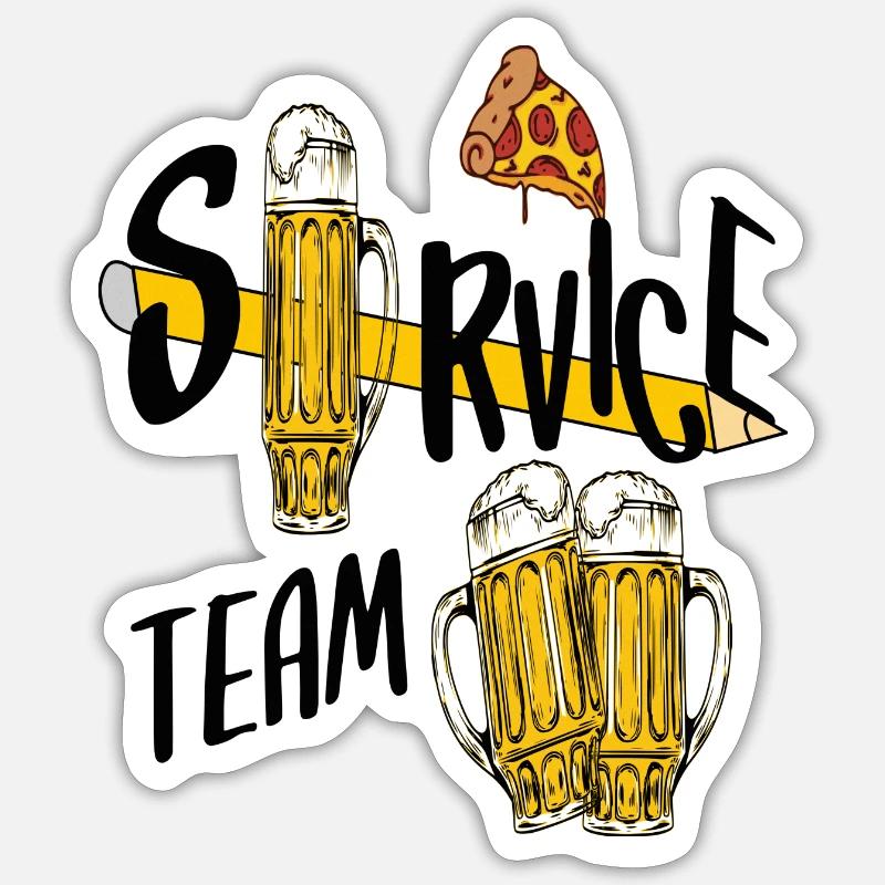 Service Team Bier Sticker Größe S (10 x 10 cm)