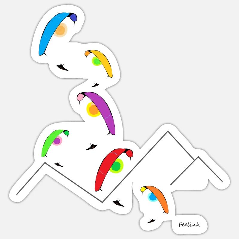 Paragliding sun summer pilot - Sticker size S (10 x 10 cm) - white matte