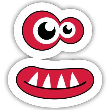 Monster - Sticker Größe S (10 x 10 cm) - Mattweiß - Vorne