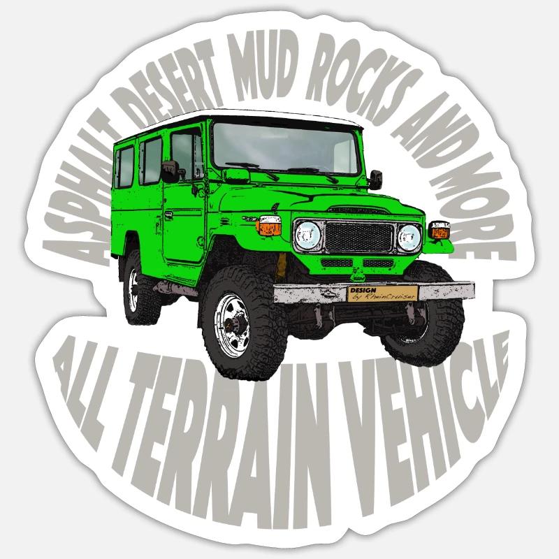 Désert et boue J4 vert - Sticker taille S (10 x 10 cm) - blanc mat