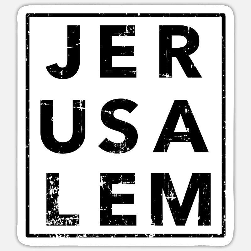Jérusalem - Sticker taille S (10 x 10 cm) - blanc mat
