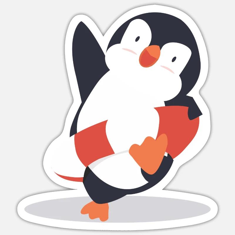 Penguin - Sticker size S (10 x 10 cm) - white matte