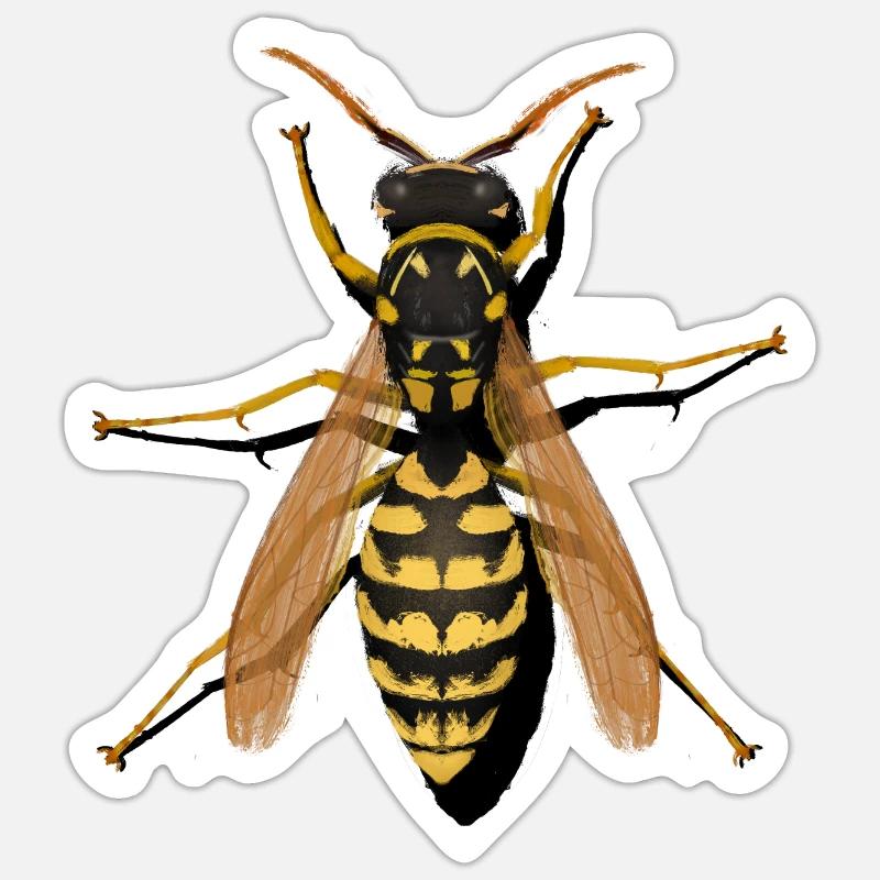 wasp - Sticker size S (10 x 10 cm) - white matte