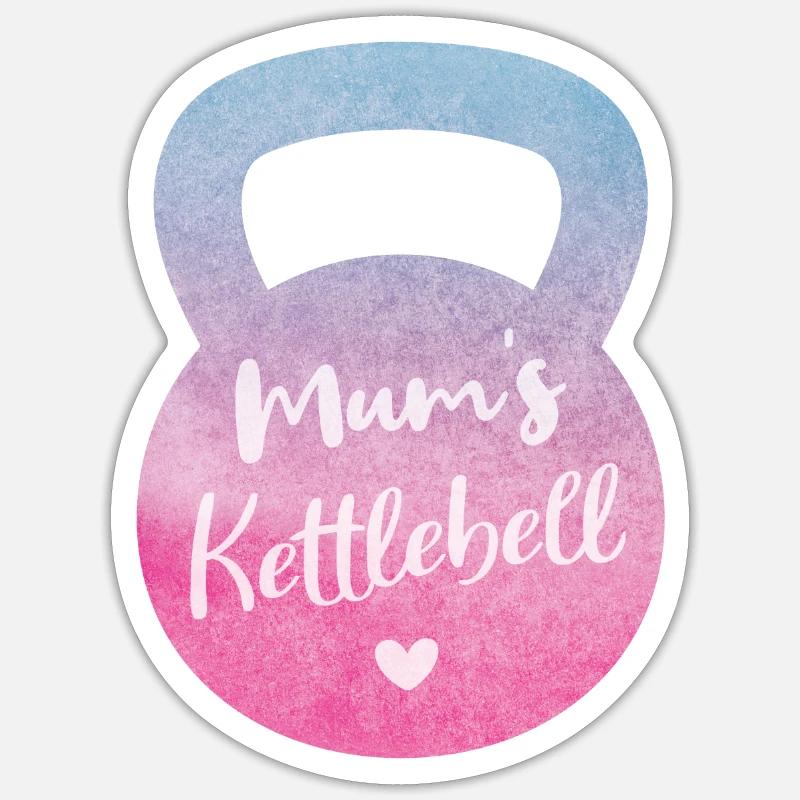Mums Kettlebell, Pink and Blue Gradient Kettlebell Sticker size S (10 x 10 cm)