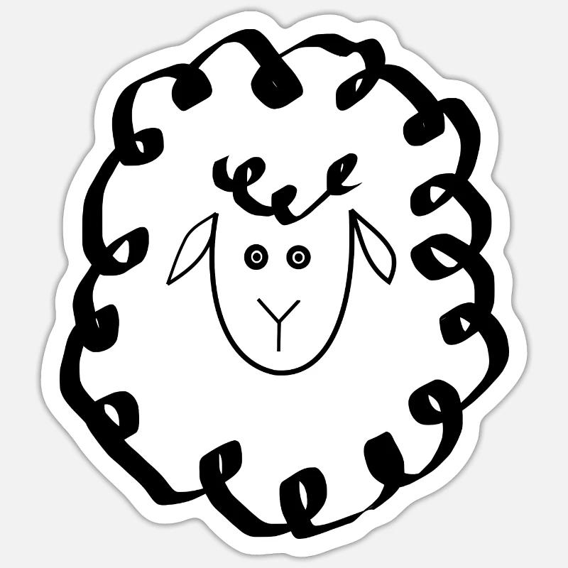 Schafe Schäfchen Lamm - Sticker Größe S (10 x 10 cm) - Mattweiß