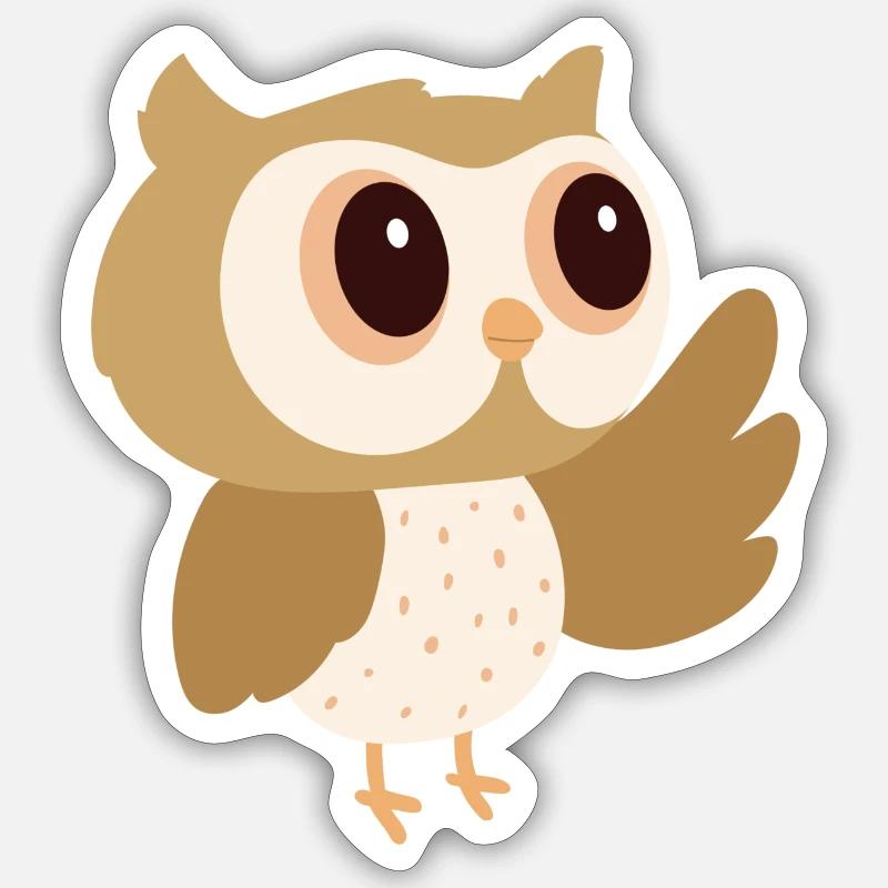 Süße Eule Sticker Größe S (10 x 10 cm)