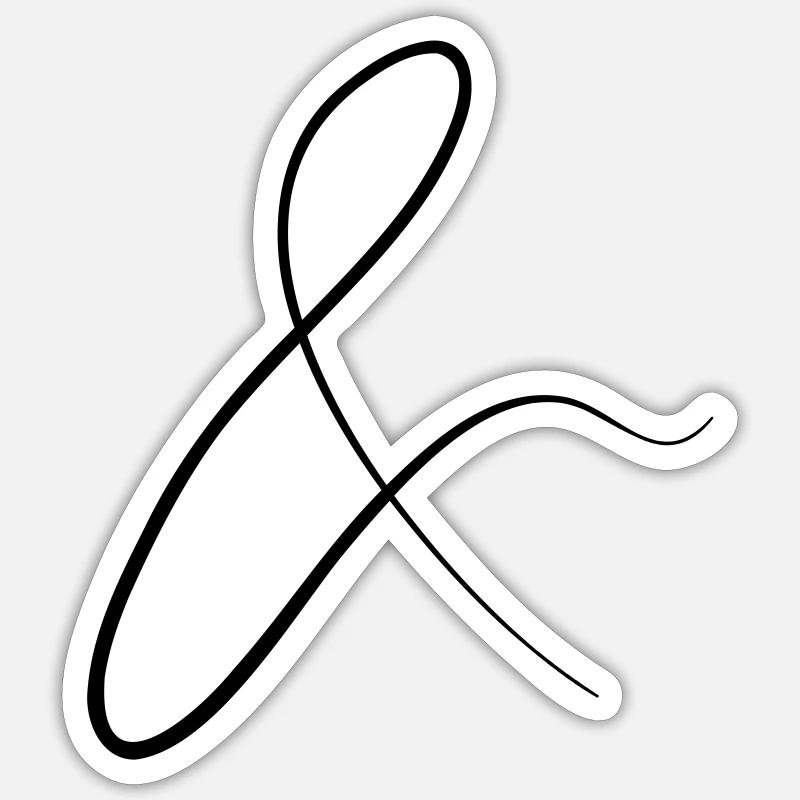 et les caractères en écriture - Sticker taille S (10 x 10 cm) - blanc mat