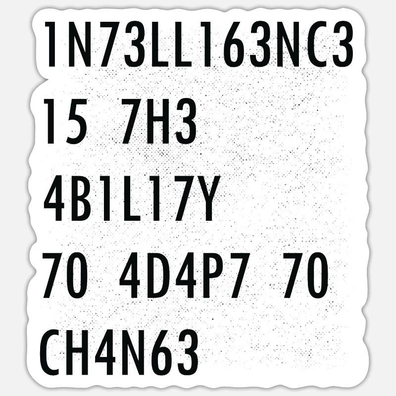 Intelligence-Citation de science intelligence nerd - Sticker taille S (10 x 10 cm) - blanc mat
