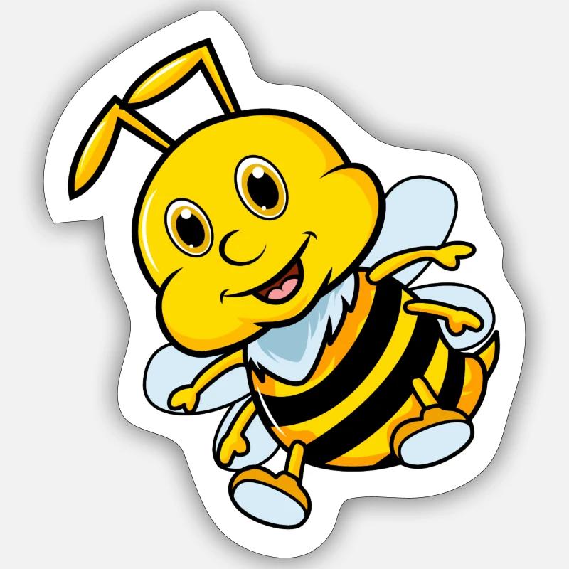 bee - Sticker size S (10 x 10 cm) - white matte