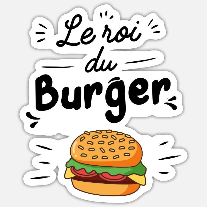 roi du burger - Sticker taille S (10 x 10 cm) - blanc mat
