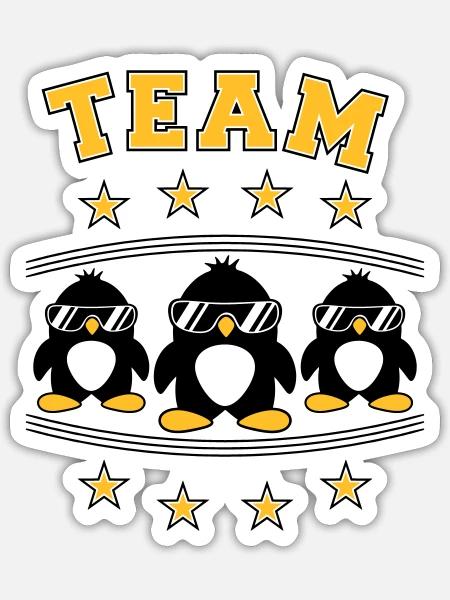 Pinguine Team Freunde - Sticker Größe S (10 x 10 cm) - Mattweiß