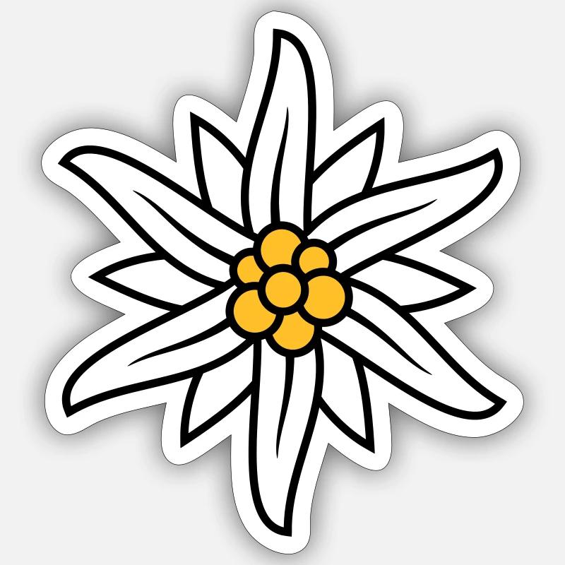 Edelweiss Bergblume logo - Sticker size S (10 x 10 cm) - white matte