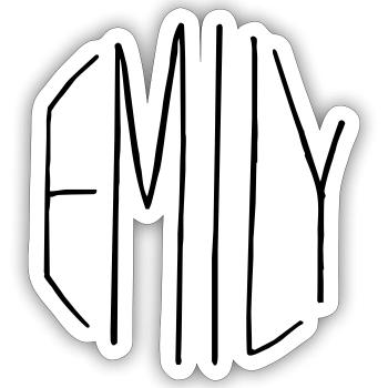 Emily gift - Sticker size S (10 x 10 cm) - white matte - Front
