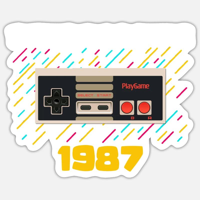 Retrogaming (Retrogaming) - Sticker Größe S (10 x 10 cm) - Mattweiß