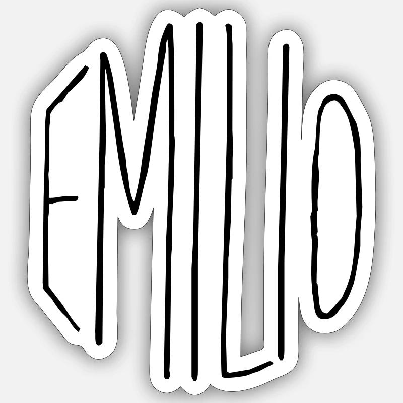 Cadeau Emilio - Sticker taille S (10 x 10 cm) - blanc mat