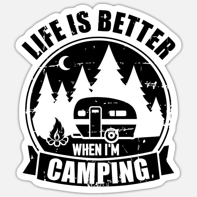 Caravan - Sticker size S (10 x 10 cm) - white matte