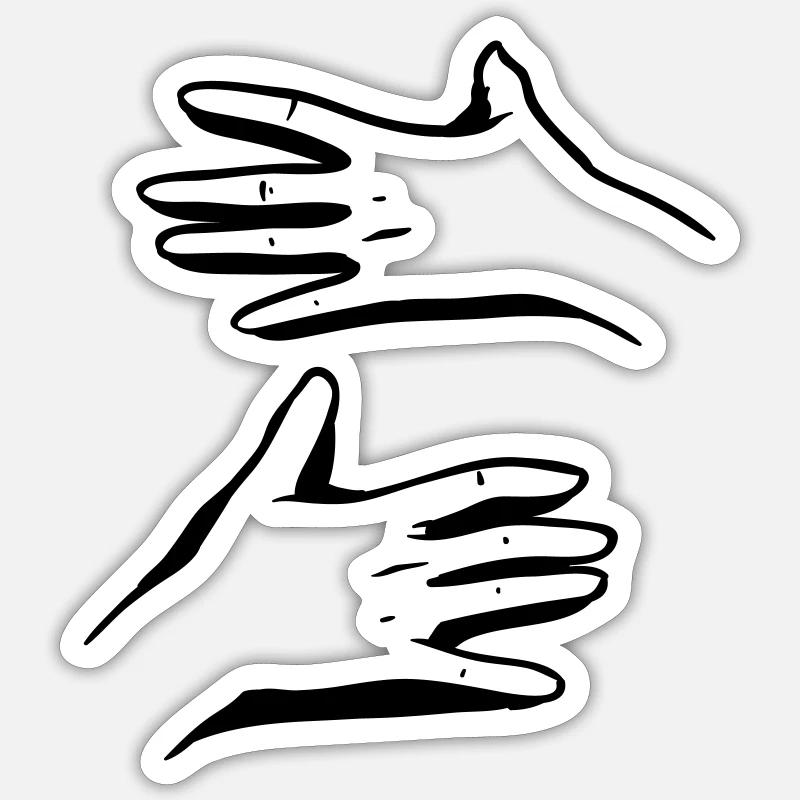 hug - Sticker size S (10 x 10 cm) - white matte