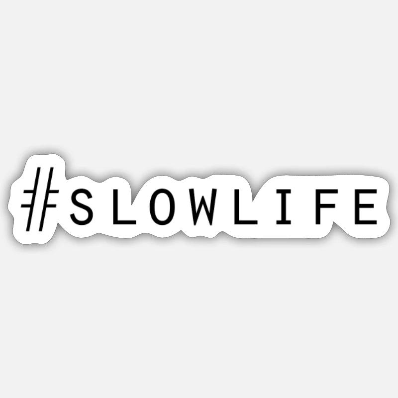 slow life - Sticker taille S (10 x 10 cm) - blanc mat