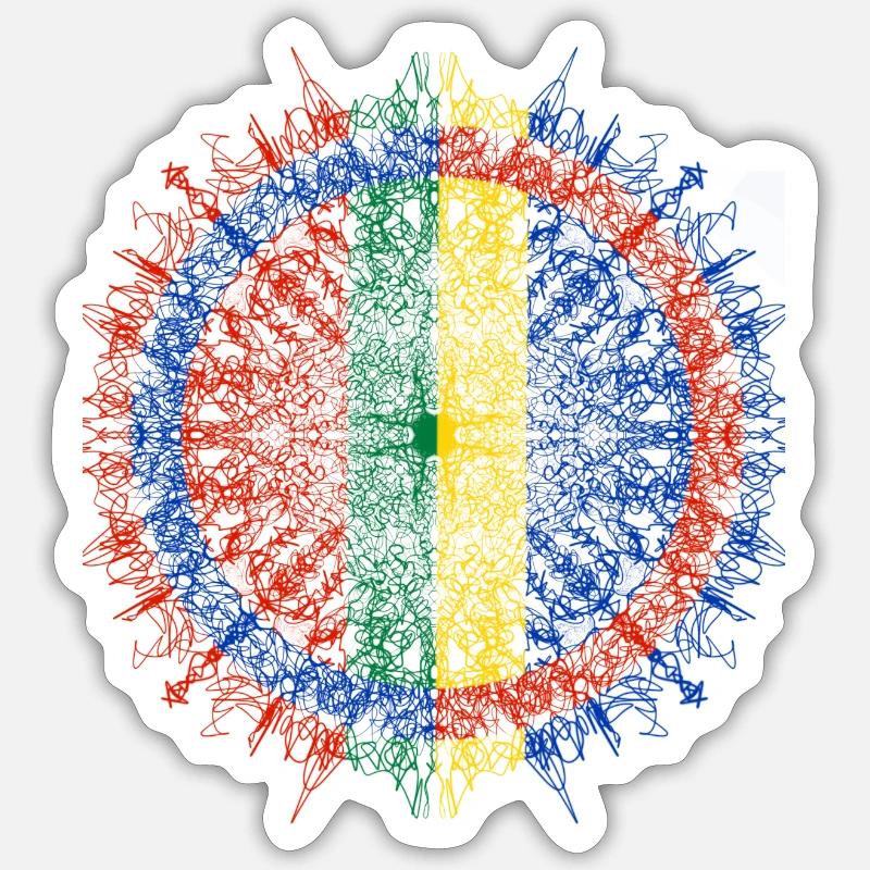 Drapeau Sami - Sticker taille S (10 x 10 cm) - blanc mat