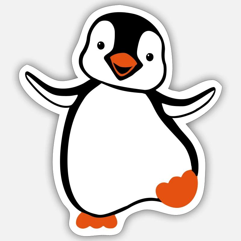 manchot - Sticker taille S (10 x 10 cm) - blanc mat