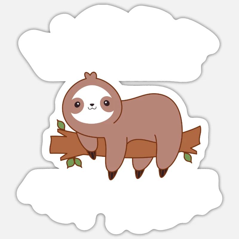 Nope Not Today - sloth - Sticker size S (10 x 10 cm) - white matte