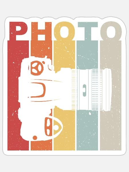 Photocamera - Sticker Größe S (10 x 10 cm) - Mattweiß
