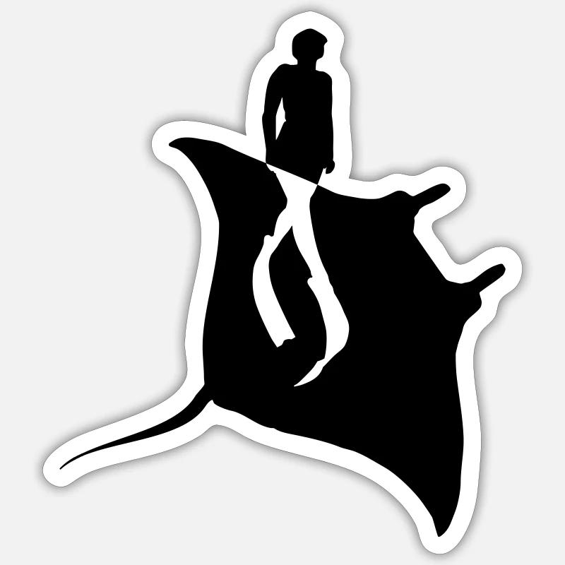 Manta 1 - Sticker size S (10 x 10 cm) - white matte