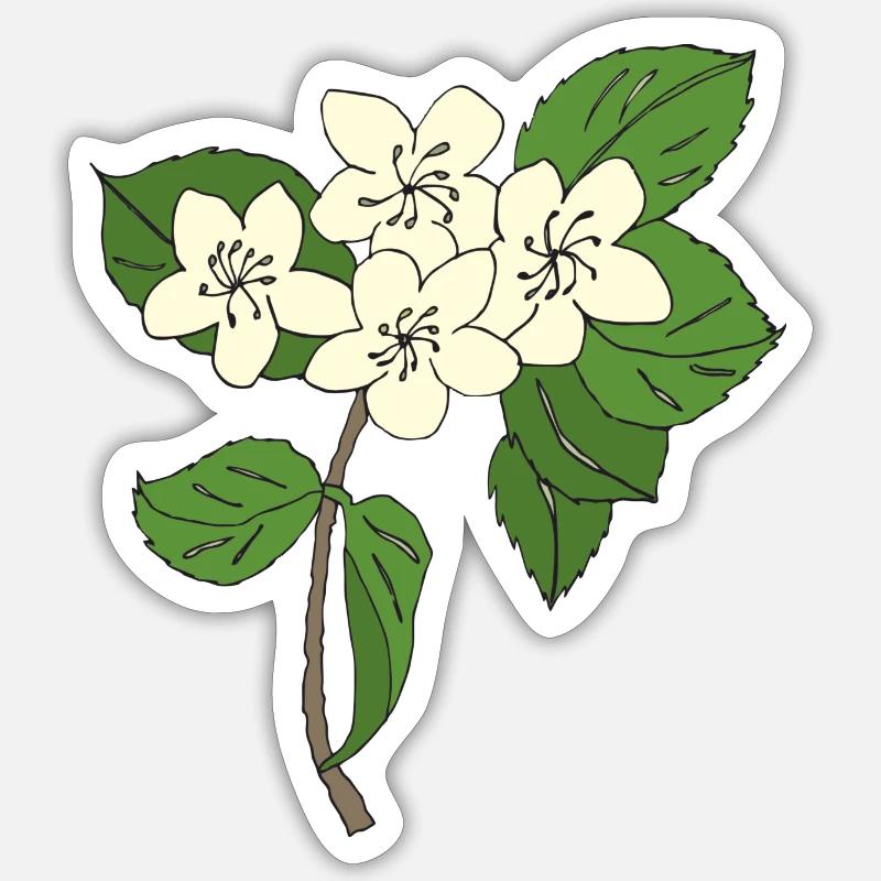 birnbaum blüten - Sticker Größe S (10 x 10 cm) - Mattweiß