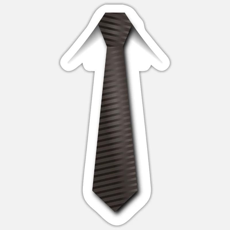 Cravate marron - Sticker taille S (10 x 10 cm) - blanc mat