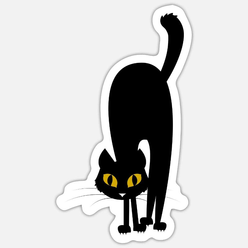 frightened cat Sticker size S (10 x 10 cm)